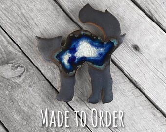 Black Cat Halloween Geode Crackle Coaster: Ceramic Drink Coaster, Halloween Coaster, Cat Coaster, Geode Coaster, Halloween Decor, Dock 6