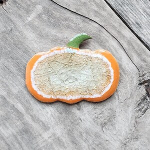 Pumpkin Fridge Magnet Handmade Ceramic Geode