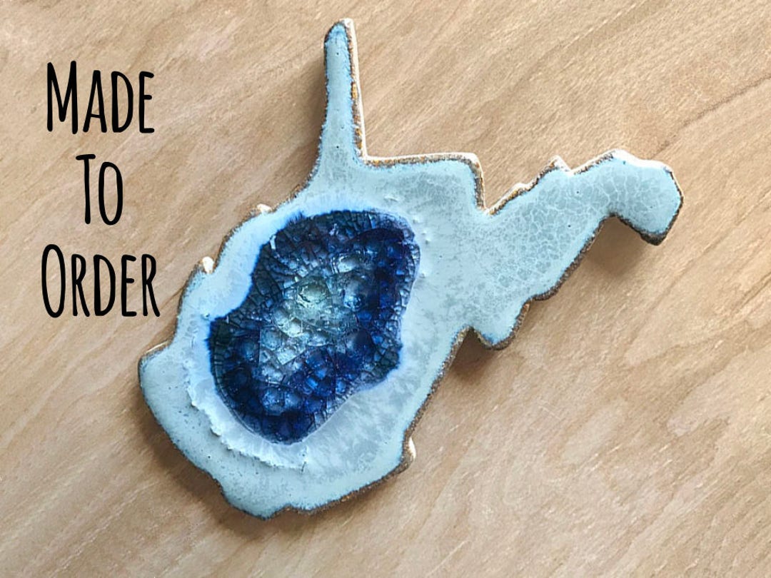 WEST VIRGINIA GEODE Crackle Coaster Ceramic Drink Coaster Etsy