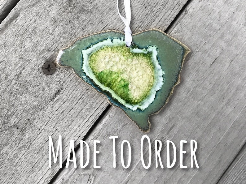 State Christmas Ornament Geode Ornament Personalized Ornament SOUTH CAROLINA Geode Crackle Ornament: Custom Ornament SC Ornament