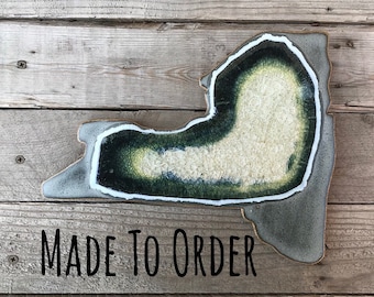 NEW YORK GEODE Crackle Trivet: Custom Trivet, Personalized Trivet, State Shaped Trivet, Geode Trivet, New York Trivet, Upstate New York