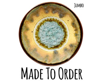 JUMBO CENTERPIECE GEODE Crackle Plate Made to Order: Fused Glass Platter, Handmade Ceramic Platter, Handmade Ceramic Centerpiece, Plate