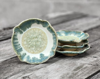 Handcrafted Geode Ring Dish - Flute - Handmade Pottery Little Dish, Jewelry Dish, Wedding Ring Bowl, Engagement Ring Dish, Trinket, Dock 6