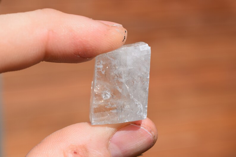 Iceland Spar Megaqhron 2 Optical Calcite Cubes Rough Clear Crystal Viking Sun Stone ~1 Inch Geometric Crystals Natural Minerals