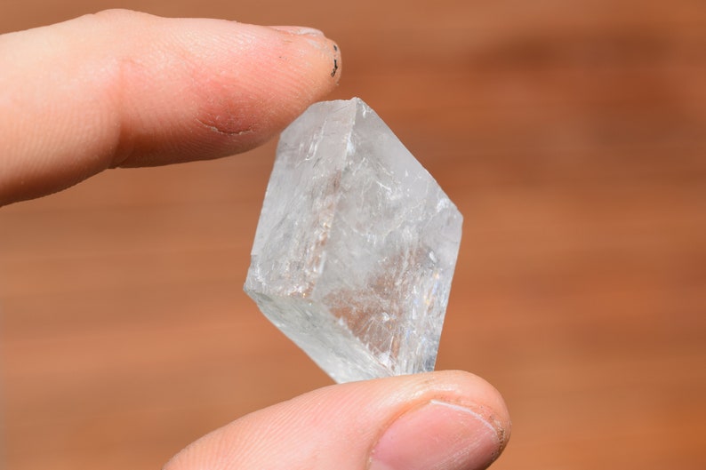 Iceland Spar Megaqhron 2 Optical Calcite Cubes Rough Clear Crystal Viking Sun Stone ~1 Inch Geometric Crystals Natural Minerals
