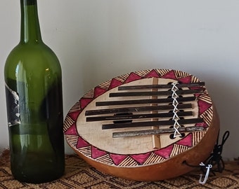 West/Central African-style "thumb piano" with bamboo tines