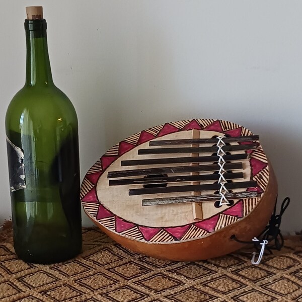 West/Central African-style "thumb piano" with bamboo tines