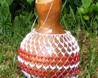 Şèkèrè (large Yoruba-style netted gourd rattle)            FREE DOMESTIC SHIPPING