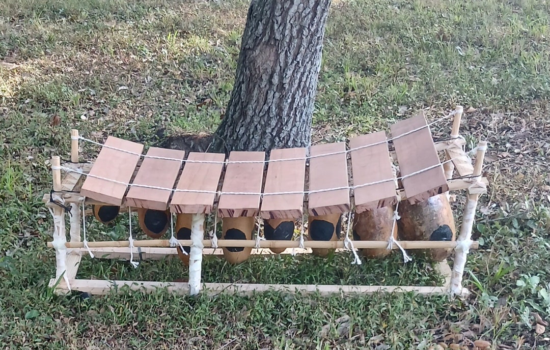 West Africanstyle Gourdresonated Xylophone gyil Large Etsy