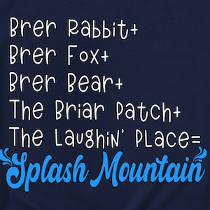 Adult/youth/toddler Splash Mountain Shirt/brer Rabbit Shirt/ Splash ...