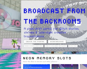 Y2K Website Template HTML CSS Neocities Cybercore Dreamcore Backrooms Pixel Weirdcore