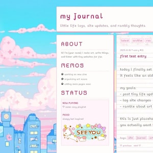 Szablon strony internetowej Kawaii HTML CSS Neocities Kapryśny Y2k Retro Pixel Anime Pastel