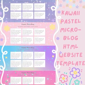 Szablon strony internetowej Kawaii HTML CSS Neocities Kapryśny Y2k Retro Pixel Anime Pastel