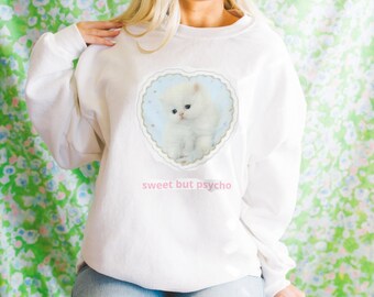 Sweet but Psycho Premium Sweatshirt Kitty Kawaii Retro Vintage Omighty