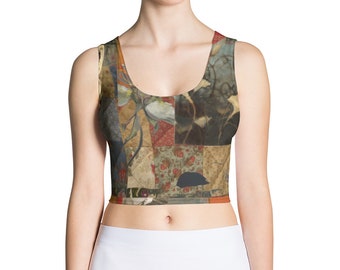 Patchwork Collage Cottagecore Crop Top