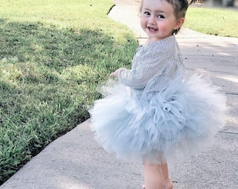 Light Gray Special Occasion Tutu for Babies and Toddlers - The Josephine