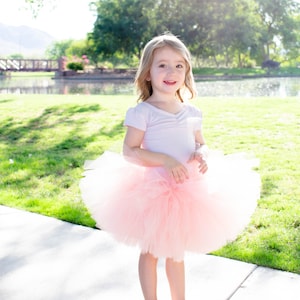 Peach Blush Girl Tutu, Fluffy Baby Tutu, Princess Tutu, Peach Birthday Tutu, Flower Girl Tutu, Toddler Tutu, Short Peach Baby Tutu