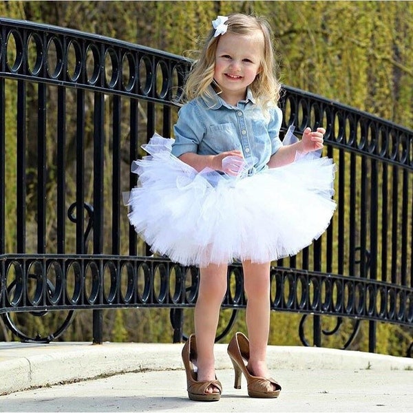 White Baby Tutu, White Birthday Tutu, Fluffy White Tutu, First Birthday Tutu, Toddler Tutu, Cake Smash Tutu, White Wedding Tutu Baby