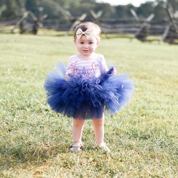 Navy Baby Girl Tutu, Fluffy Girl Tutu, Birthday Tutu, Classic Navy Tutu, Baby Tutu, Fall Tutu For Girl, Toddler Tutu, Navy Flower Girl Tutu