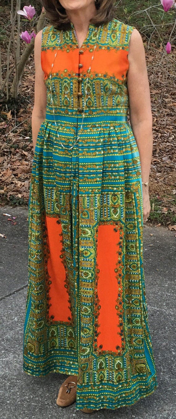 1970's Designer Maxi Dress by Toni Todd