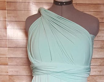 Bridesmaid Dress Infinity Convertible long, Attached Bandeau, Bridesmaids Dresses Short, Infinity Dress, Evening Dress, Mint Color Shown