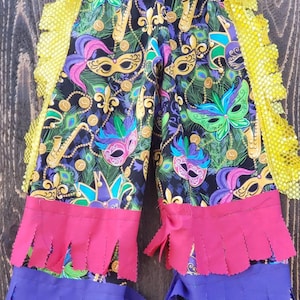 mardi gras pants with fringe