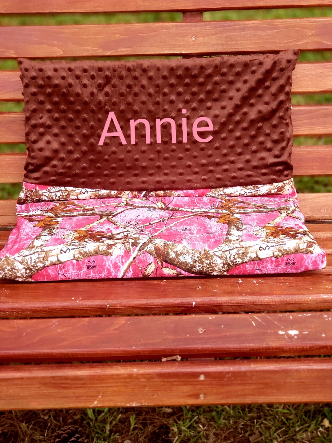 Pink Camo Kinder Nap Mat Cover Brown Minky Kinder Mat/ Nap Mat Cover