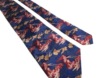 RM Style Vintage Men Silk Tie Cherubs Angels Classical Art Rapheals Galatea Gift