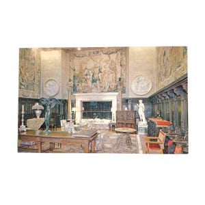 Carte postale vintage Hearst San Simeon, Californie, Monument historique, salle de réunion P27748