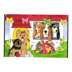 Carte postale colorée de chiot par Mary Badenhop North Shore Animal League PC-63 NY