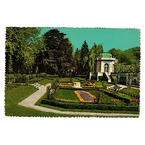 Carte postale vintage Sunken Gardens The Elms Newport Rhode Island Preservation