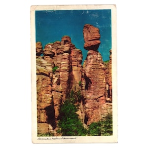 Chiricahua National Monument Felsformationen Vintage Postkarte Arizona Straßenrand
