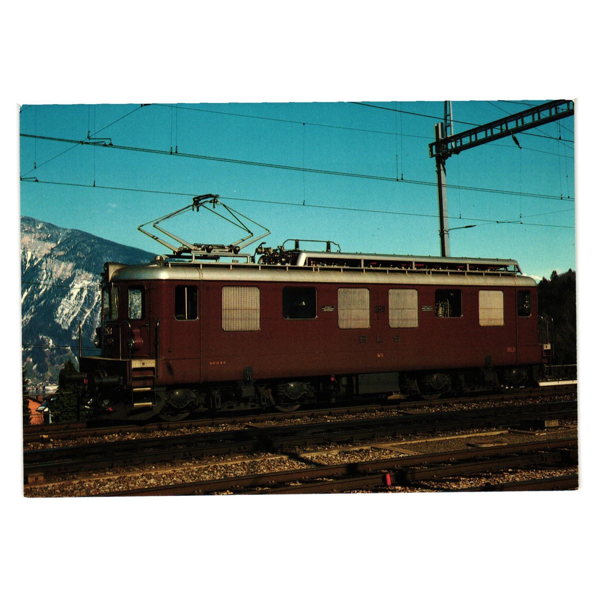 Electric Locomotive BLS Ae 4/4 258 Postcard 1955 SLM BBC Spiez