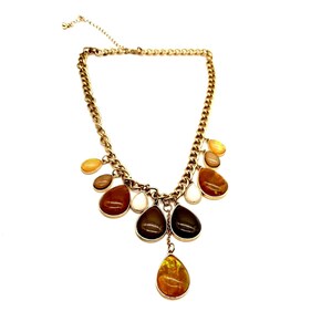 Glass Teardrop Pendant Womens Necklace Bead Colorful 22&quot; Long 4+&quot; Extension