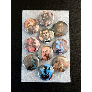 Mystique Buttons Handmade Craft Character 1.25&quot; Fashion Collectable Pin Set 1