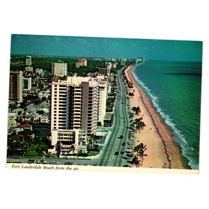 Vintage Fort Lauderdale Strand-Luftbild-Postkarte Ferien Ozean-Tourismus-Wasser