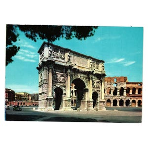 Vintage italienische Postkarte Arco Di Kostentino Rom Italien 1950er Jahre Urlaubsurlaub