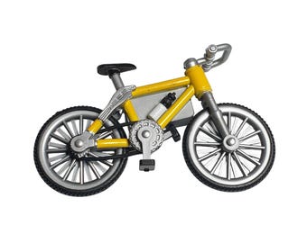 Miniature Dollhouse Vintage Yellow Bicycle Refrigerator Magnetic Model Toy 1998