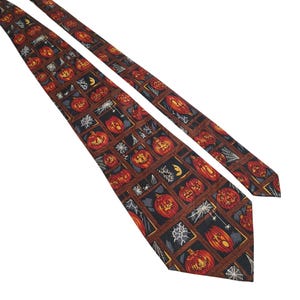 Vintage Keith Daniels 199 Pumpkins Version 2 Halloween Necktie Jack O Lanterns