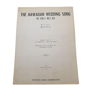 Vintage Sheet Music Hawaiian Wedding Song 1926 Piano Voice Ukulele