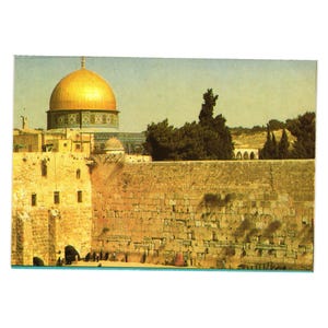 Vintage carte postale de Jérusalem mur des lamentations Dôme du rocher religion église inutilisé