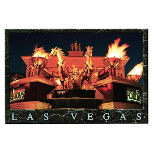 Carte postale vintage Caesars Palace Las Vegas sculpturale romaine Fire 1997 DLV 09 Casino