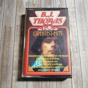 Fita cassete "Greatest Hits" de BJ Thomas, música vintage da Holanda dos anos 80, Black Tulip