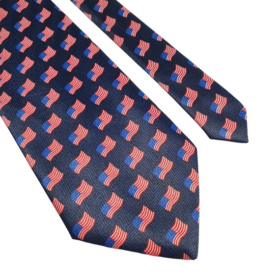 Umo Lorenzo Italy Mens Necktie Tie Designer Flag … - image 2