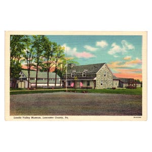 Cartão postal vintage Landis Valley Museum Lancaster County PA Linen Country Life