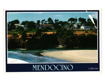 Vintage Mendocino California Postcard Scenic Beach View Posted 1995 19 Cent
