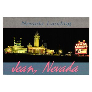 Carte postale vintage Jean Nevada Landing Hotel Casino Vacances Jeu Bateau fluvial