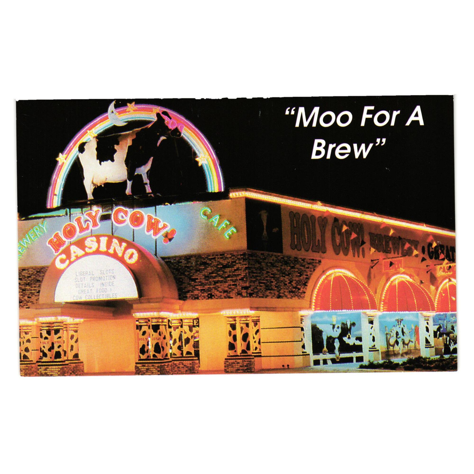 Holy Cow Casino Cafe Brewery Vintage Postcard Tourist Destination Vacation Cafe