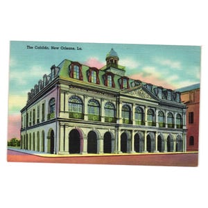 Vintage ansichtkaart Cabildo New Orleans LA Historische Spaanse koloniale architectuur