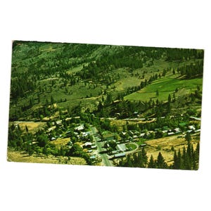 Cartolina aerea d'epoca di Markleeville California 1970 Piccola cittadina rurale